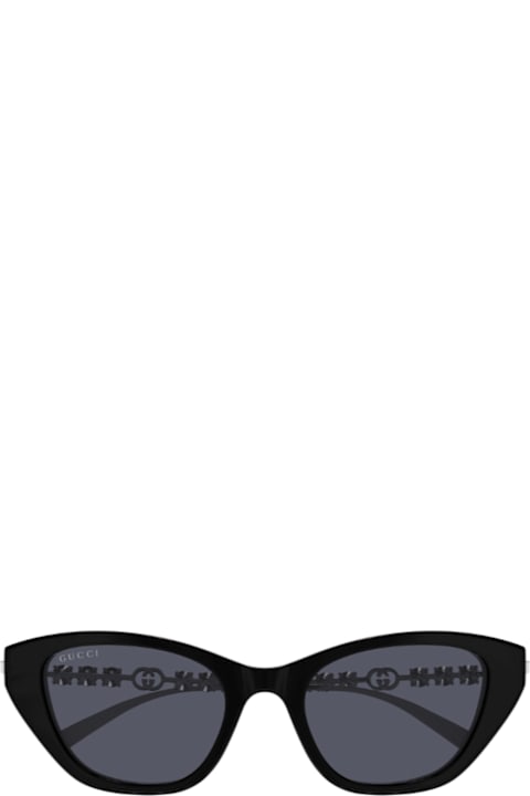 Gucci Eyewear for Kids Gucci Eyewear Gucci Gg1968s Linea Emblem 002 Black Silver Grey Sunglasses