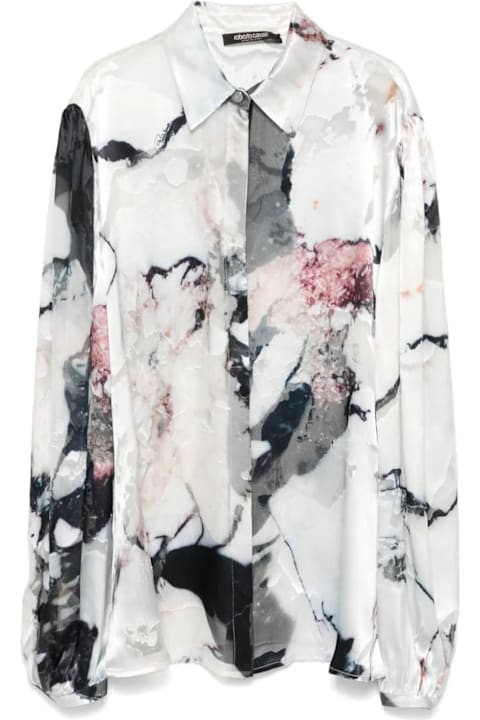 Roberto Cavalli Topwear for Women Roberto Cavalli Marble-printed Shirt