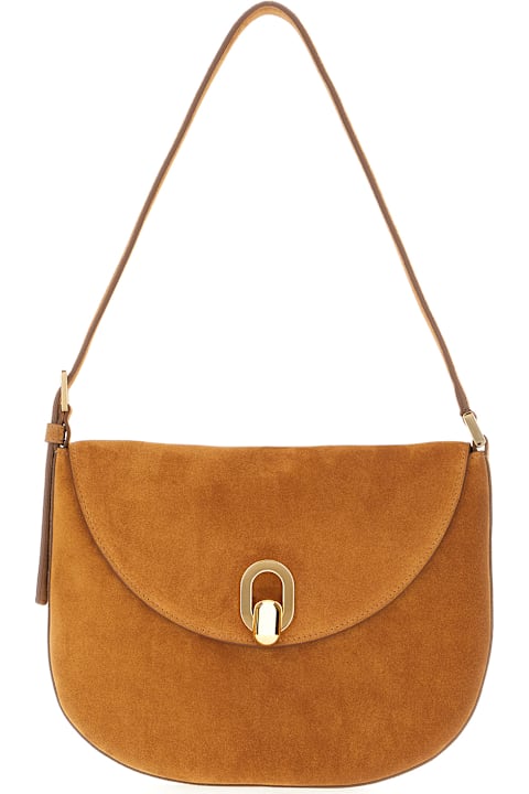 Savette Bags for Women Savette Caramel Suede Brooklyn Shoulder Bag