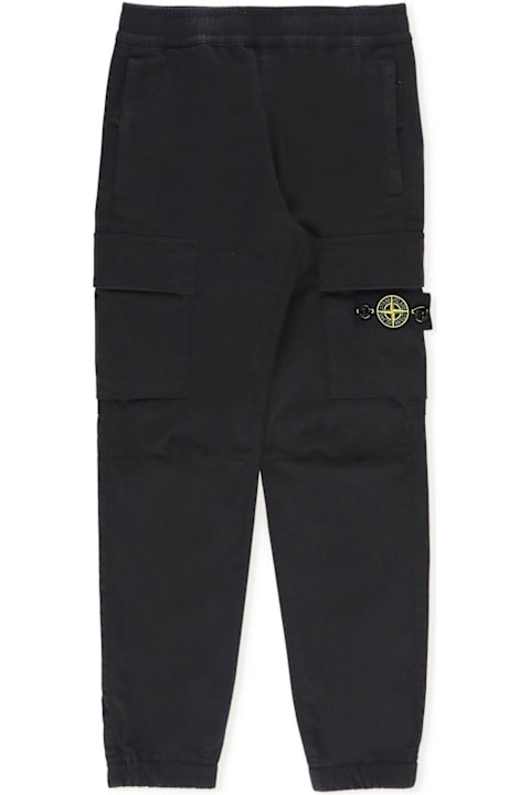 Stone Island for Boys Stone Island Compass-badge Elasticated Waistband Trousers