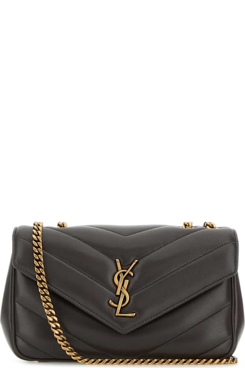 Homeware Saint Laurent Dark Grey Leather Small Loulou Shoulder Bag