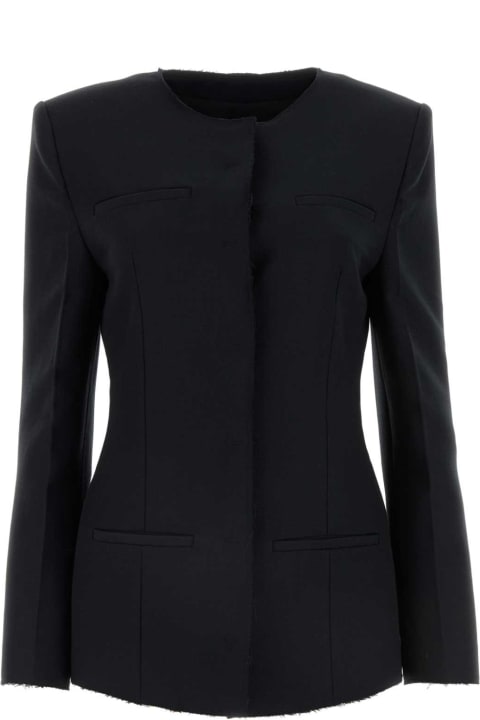 MSGM Coats & Jackets for Women MSGM Black Stretch Polyester Blend Blazer