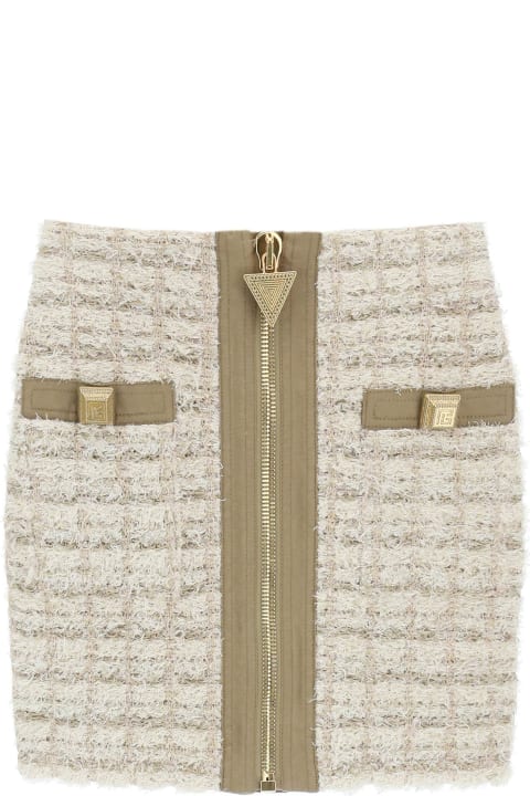 Balmain Skirts for Women Balmain Tweed Mini Skirt