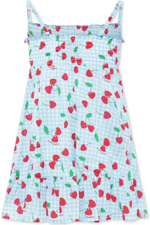 أدوات منزلية MC2 Saint Barth Light Blue Dress For Girl With Cherries