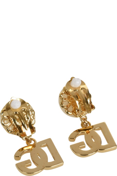 Pearl Embellished Logo Earrings
