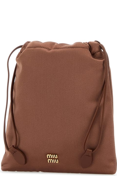 Miu Miu Luggage for Women Miu Miu Brown Satin Pouch