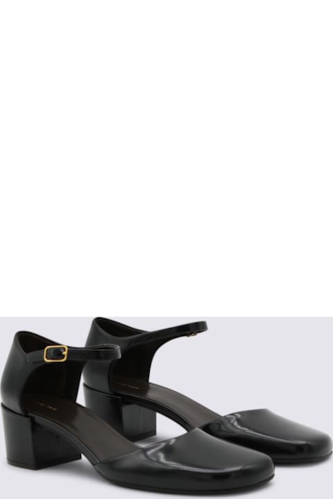 The Row for Kids The Row Black Leather Pumps