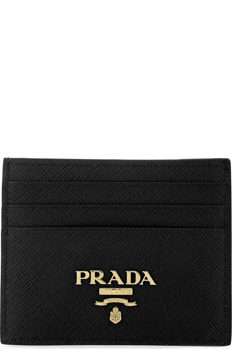 Prada Wallets for Women Prada Black Leather Card Holder