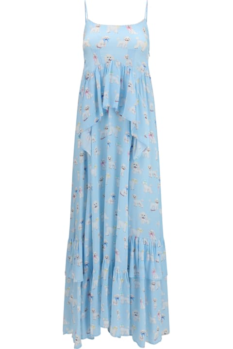 Fiorucci for Kids Fiorucci Poodle-print Tiered Maxi Dress