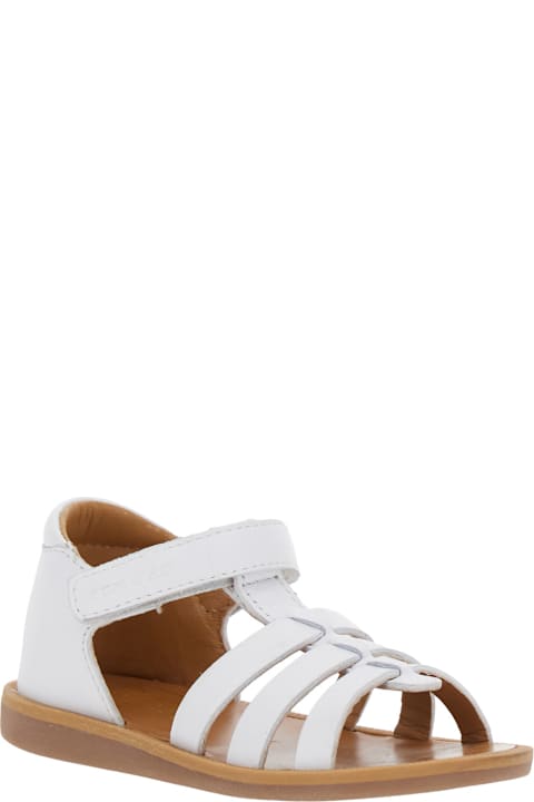 Pom d'Api for Women Pom d'Api 'poppy' White Sandals With Cage Design In Leather Baby