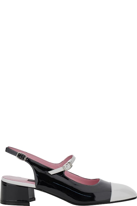 Carel Shoes for Women Carel 'ischia' Black Slingback Pumps With Adjustable Strap In Patent Leather Woman