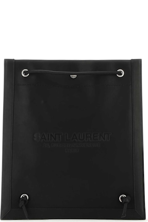 メンズ ショルダーバッグ Saint Laurent Black Leather Universitã© Crossbody Bag