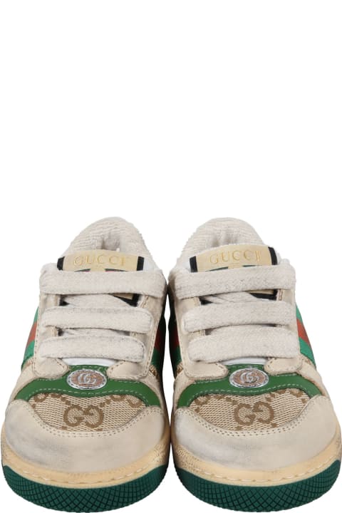 Gucci Shoes for Boys Gucci Beige Sneakers "screener Gg" For Kids