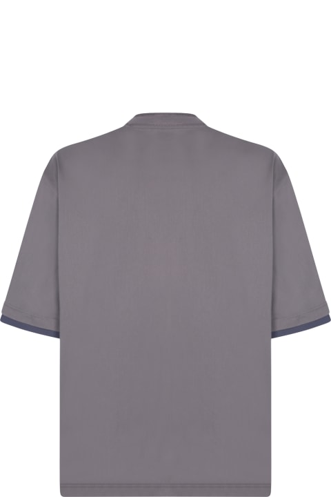 Sacai for Men Sacai Grey Blue Cotton T-shirt With Pocket