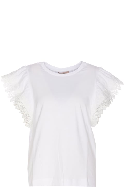 TwinSet Topwear for Women TwinSet T-shirt With Macrame' Sleeves