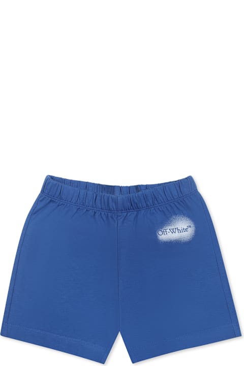 Bottoms for Baby Boys Off-White Blue Shorts For Baby Boy With Logo