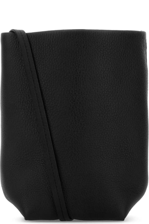 The Row for Kids The Row Black Leather N/s Park Crossbody Bag