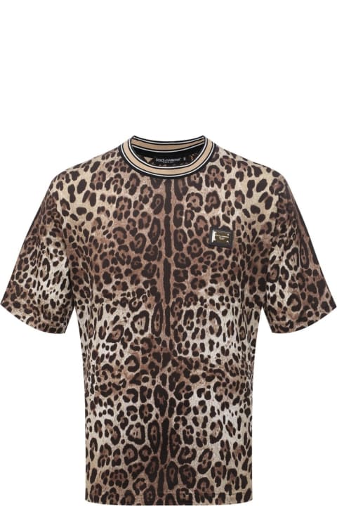 Dolce & Gabbana Men Dolce & Gabbana Leopard Print T-shirt
