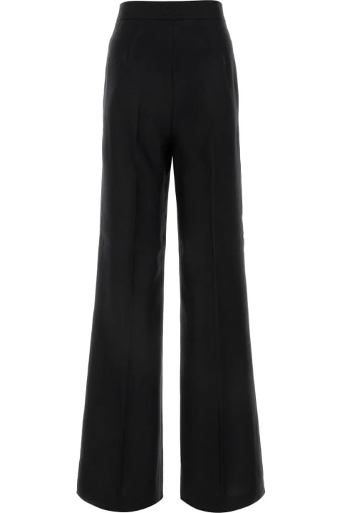 Max Mara Pants & Shorts for Women Max Mara Black Linen Hangar Wide-leg Pant