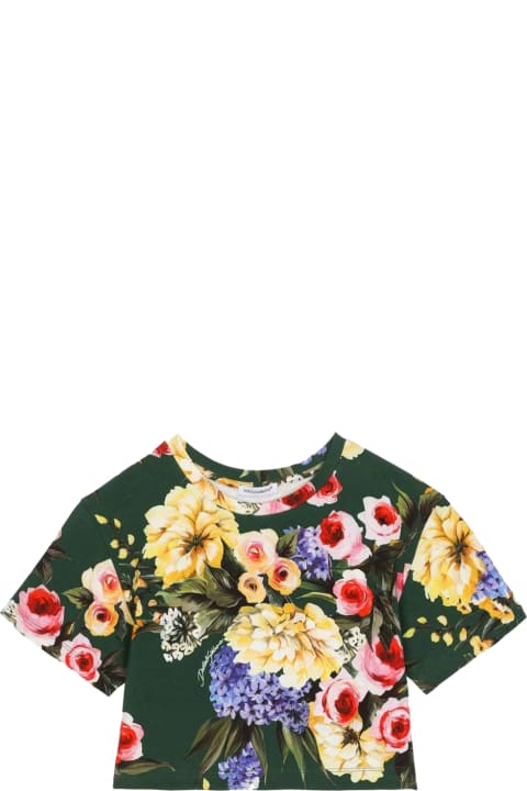 Topwear for Girls Dolce & Gabbana T-shirt With Garden Print