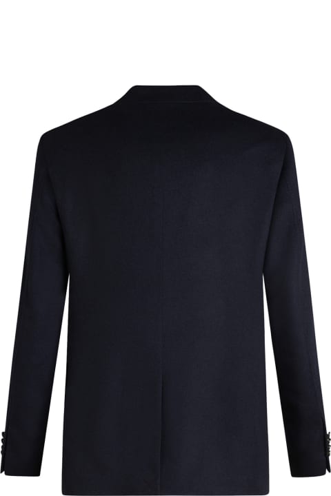 Homeware Etro Navy Blue Cashmere Double Breasted Blazer