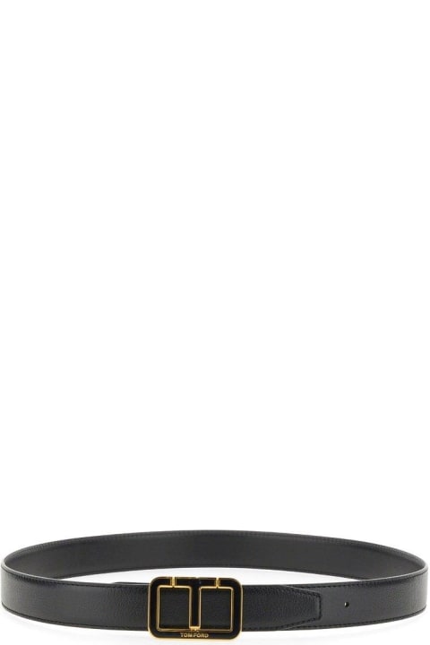 メンズ ベルト Tom Ford Logo Plaque Buckle Belt