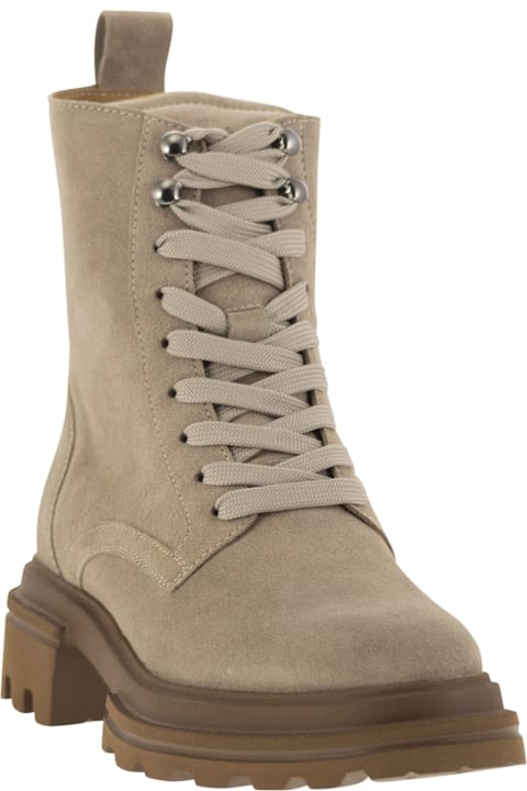 Hogan Boots for Women Hogan H674 - Suede Lace-up Boot