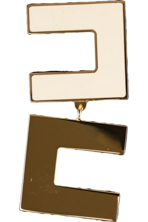 Earrings for Women Elisabetta Franchi Earrings With Butter/gold Enamelled Logo