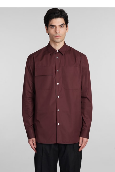 Jil Sander Shirts for Men Jil Sander Shirt In Bordeaux Cotton
