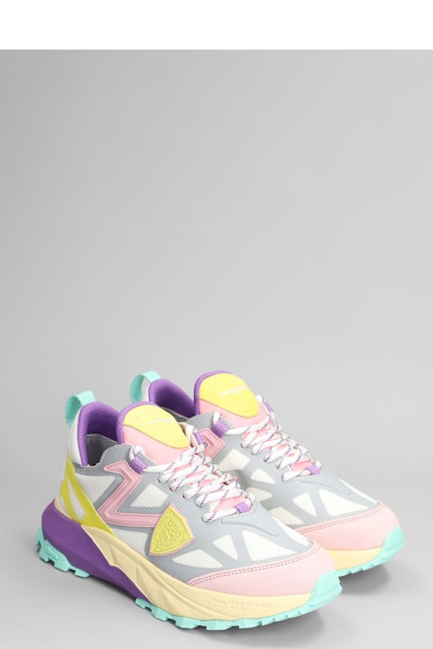 Philippe Model for Women Philippe Model Rocx Low Sneakers In White Leather And Fabric
