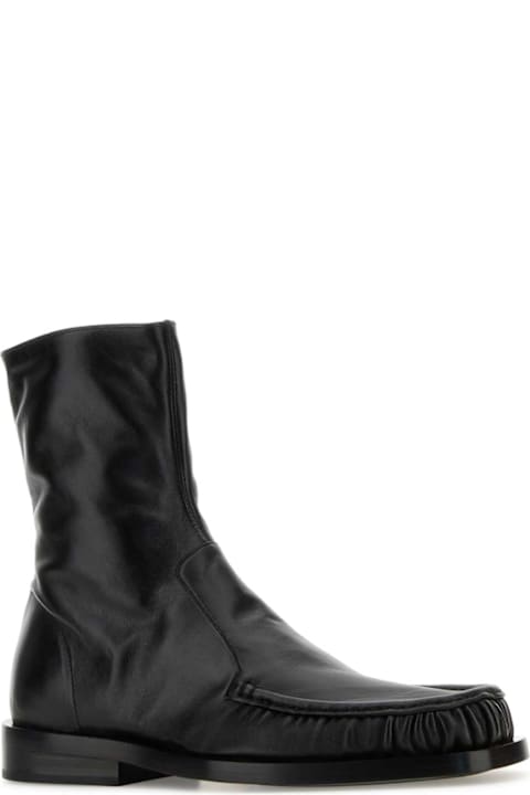 Jil Sander Boots for Men Jil Sander Black Leather Ankle Boots