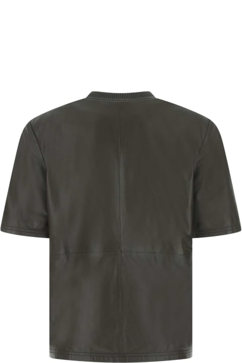 ウィメンズ AMIRIのトップス AMIRI Dark Brown Leather T-shirt