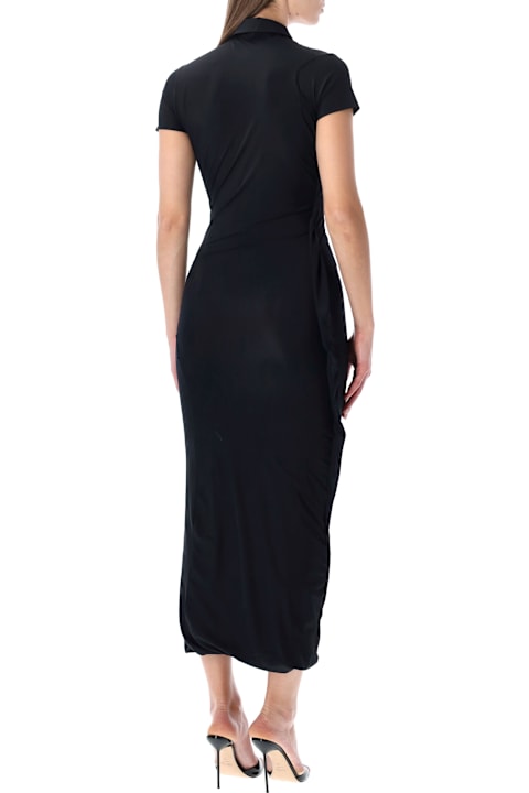 Ottolinger for Men Ottolinger Ottolinger Black Twisted Polo Midi Dress