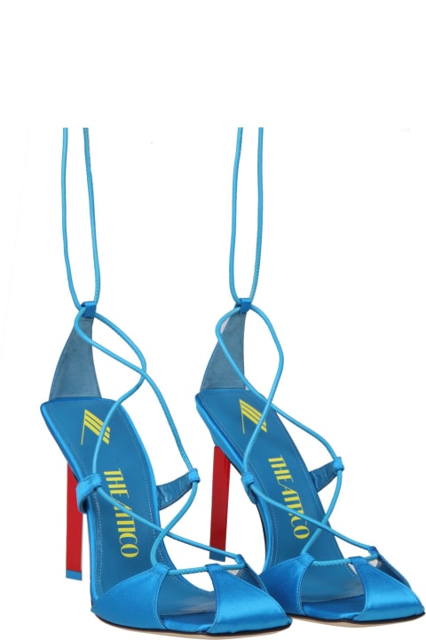 The Attico Sandals for Women The Attico Adele Sandal In Turquoise Satin