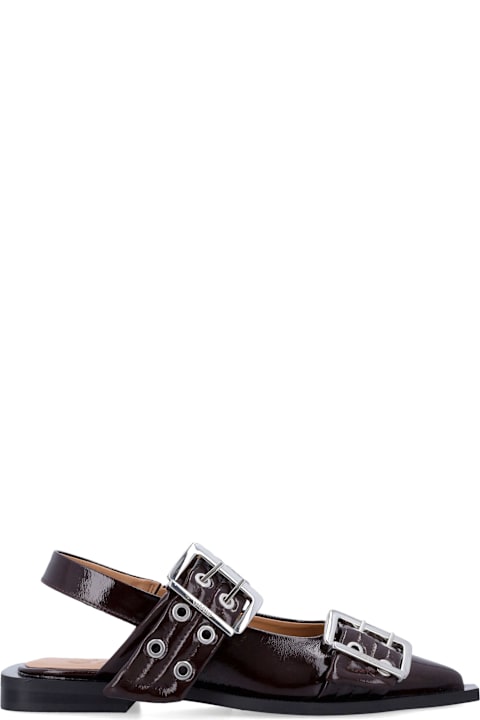 Ganni Feminine Buckle Ballerinas