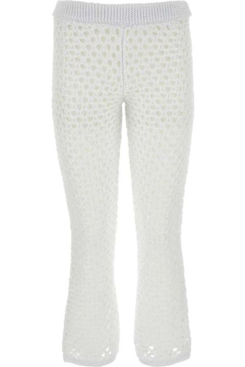 Valentino Garavani سراويل طويلة وقصيرة لـ السيدات Valentino Garavani White Mesh Valentino Garavani Escape Pant