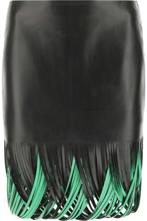 ウィメンズ Bottega Venetaのスカート Bottega Veneta Black Nappa Leather Skirt