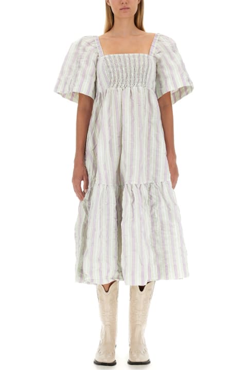 Ganni for Women Ganni Dress With Stripe Pattern