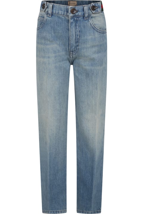 Gucci for Boys Gucci Blue Jeans For Boy With Web Detail