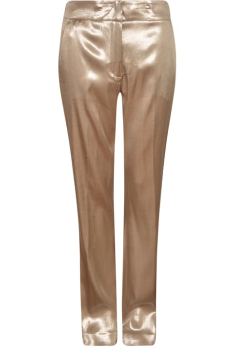 ウィメンズ Gennyのパンツ＆ショーツ Genny High-waist Metallic Trousers