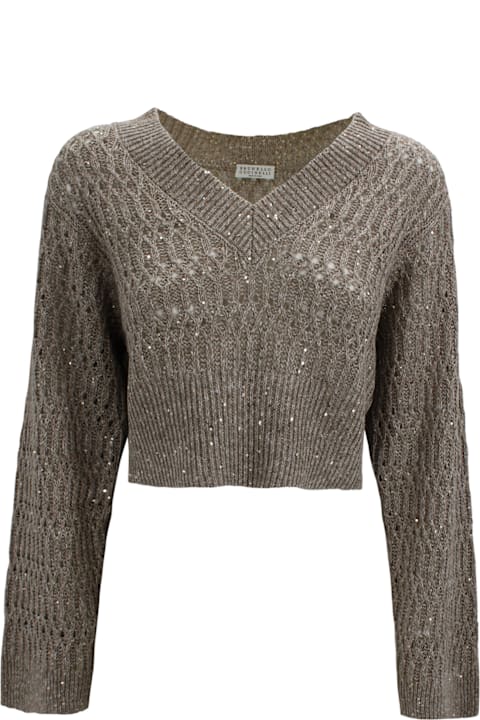 Brunello Cucinelli for Kids Brunello Cucinelli Openwork Sweater