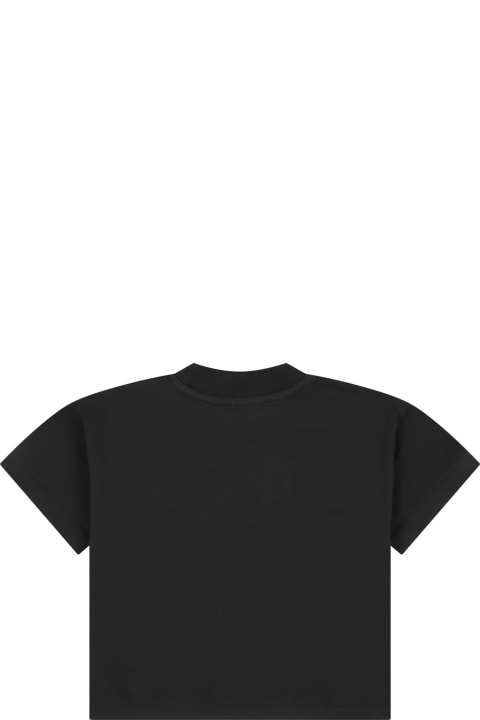 Mini Rodini T-Shirts & Polo Shirts for Baby Girls Mini Rodini Black Sweatshirt For Kids With Writing