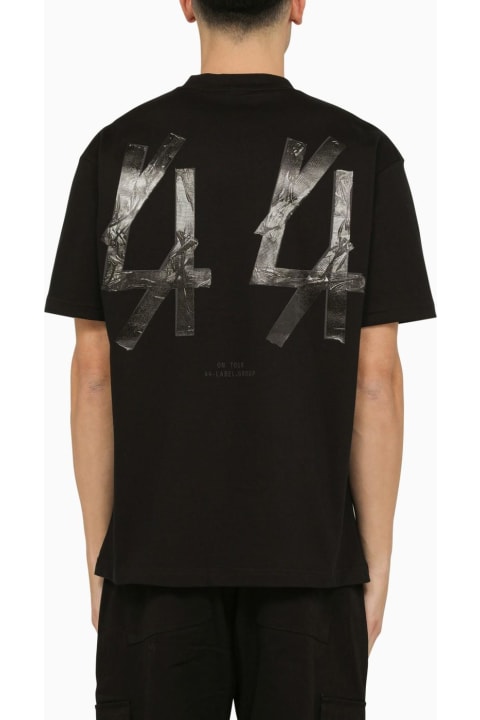 44 Label Group for Men 44 Label Group 44 Gaffer Print Black Crew-neck T-shirt