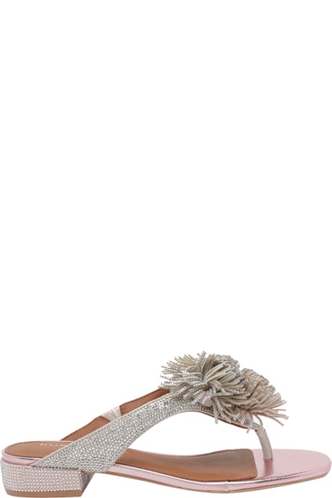 Kurt Geiger Pom Pom T-bar Flat Sandals
