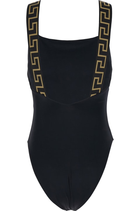 Versace for Women Versace Black One-piece Swimsuit With Greca Detail In Stretch Polyamide Woman