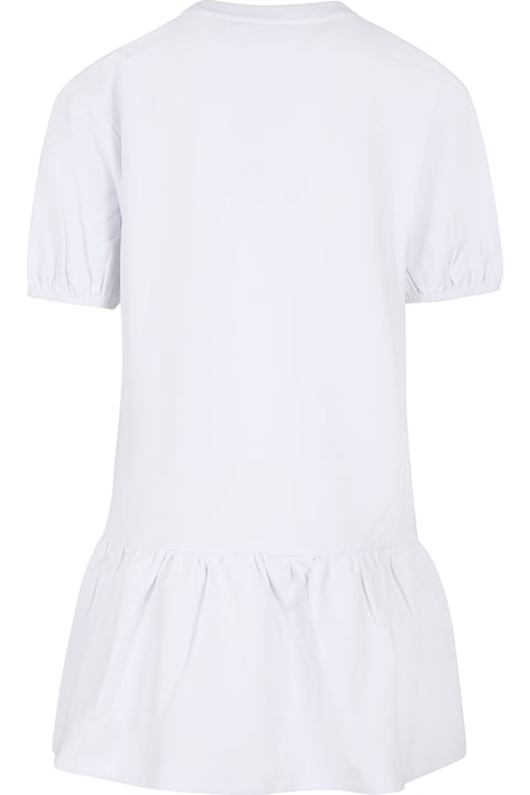 Sale for Kids Moschino White Dress For Girl With Teddy Bear