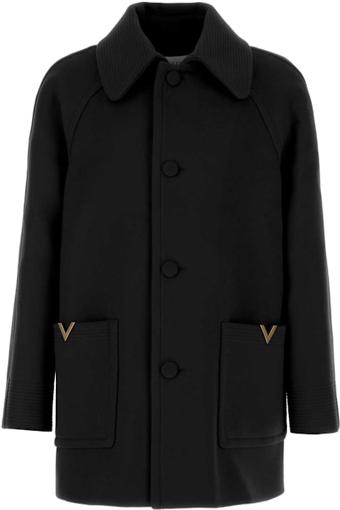 Valentino Garavani for Kids Valentino Garavani Black Wool Coat
