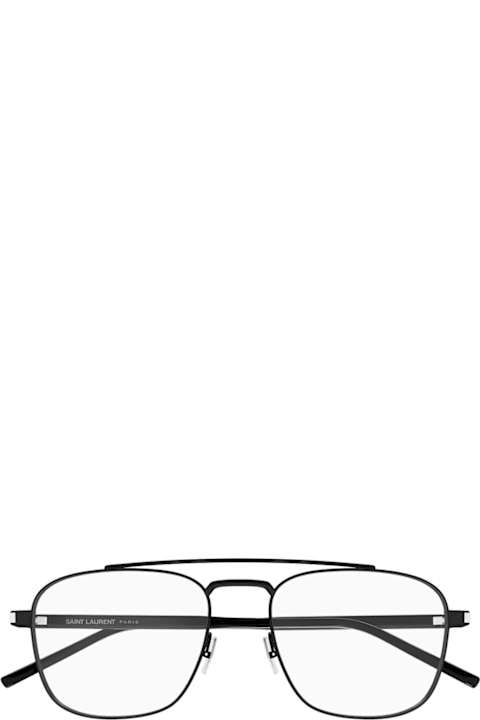 Saint Laurent Eyewear for Kids Saint Laurent Eyewear Saint Laurent Sl 665 Linea Naked Wirecore Thin 001 Black Crystal Glasses
