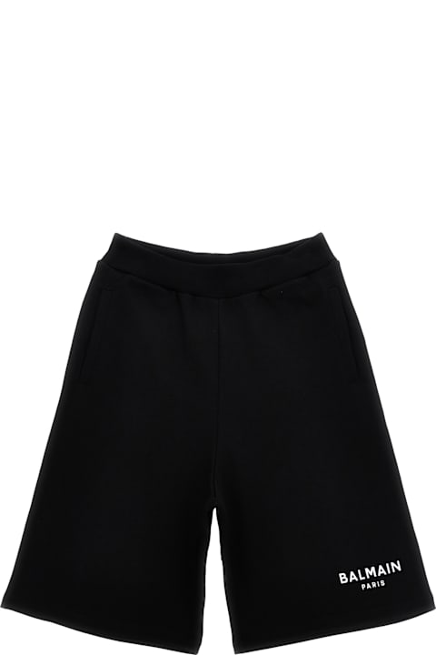 Balmain Bottoms for Boys Balmain Embossed Logo Bermuda Shorts