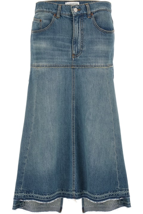 Clothing for Women Victoria Beckham 'fit & Flare Patched Denim' Skirt